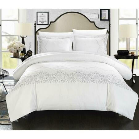 CHIC HOME Saraphina Embroidered Bridal Collection Duvet Set with Sheets - White - King - 7 Piece DS3550-BIB-US